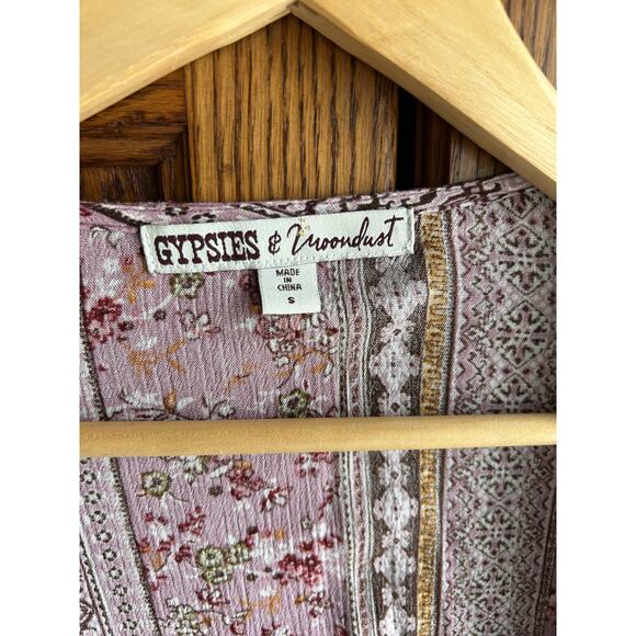 GYPSIES & MOONDUST Printed Bell-Sleeved Kimono - Size Small - Picture 6 of 8